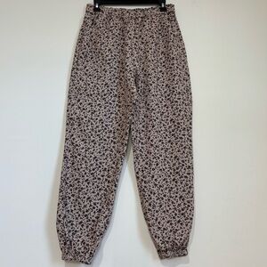 Daytrip Boho high rise linen rayon floral pull on slouchy preppy Jogger pants M